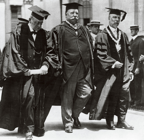 Former Yale President Timothy Dwight (the younger), United States President William Howard Taft, and Yale President Arthur Twining Hadley.